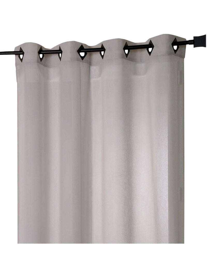 Tenda leggera a tinta unita con occhielli quadrati Grigio chiaro - Kiabi