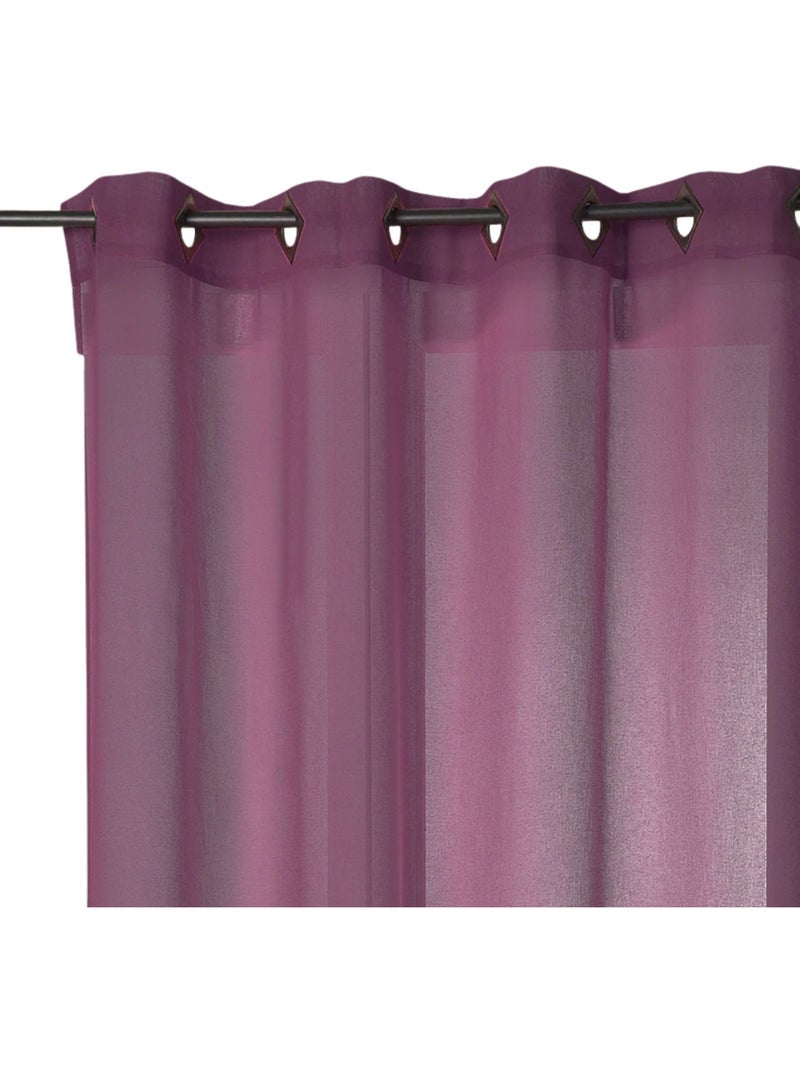 Tenda leggera a tinta unita con occhielli quadrati Viola prugna - Kiabi