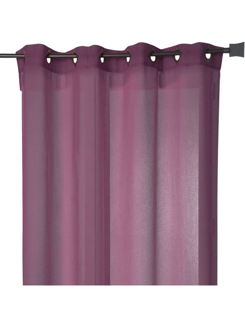 Tenda leggera a tinta unita con occhielli quadrati Viola prugna - Kiabi