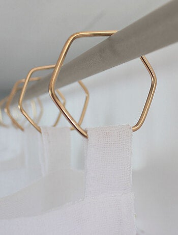 Tenda leggera effetto lino con anelli dorati