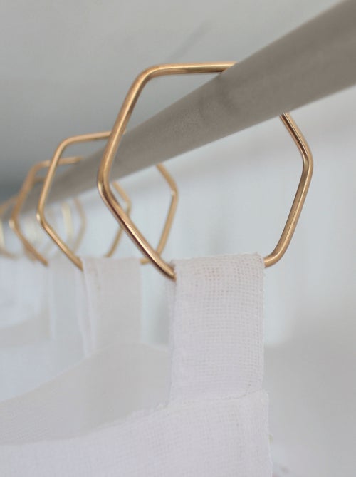 Tenda leggera effetto lino con anelli dorati - Kiabi