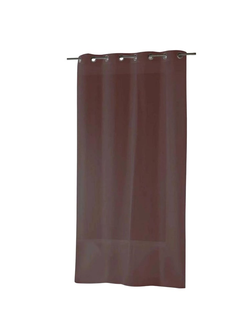 Tenda leggera semitrasparente con orlo zavorrato Marrone cioccolato - Kiabi