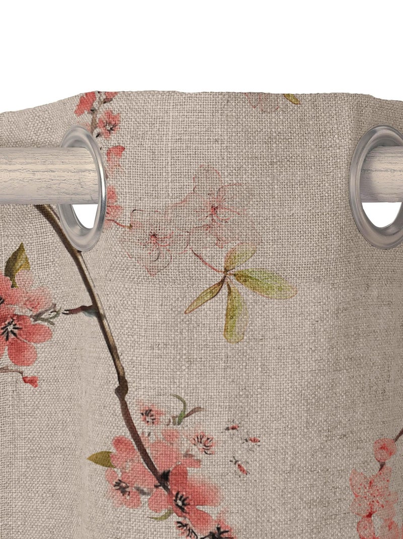 Tenda lino Chinoiserie "Happyfriday" Bianco - Kiabi