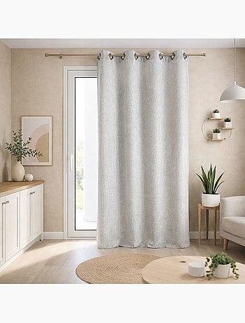 Tenda liscia in tessuto pesante con occhielli quadrati
