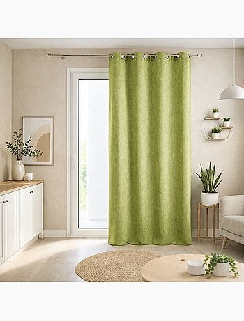 Tenda liscia in tessuto pesante con occhielli quadrati