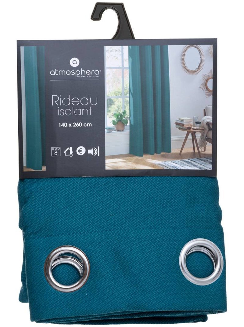 Tenda liscia termica e isolante Blu pavone - Kiabi
