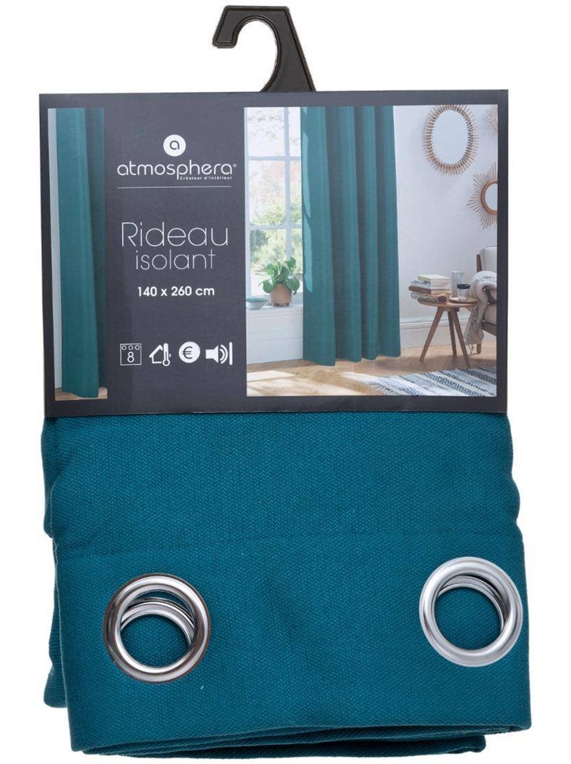 Tenda liscia termica e isolante Blu pavone - Kiabi