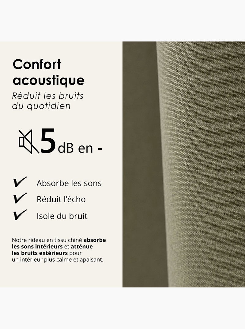 Tenda oscurante 100% termoacustica, screziata midnight Cachi - Kiabi