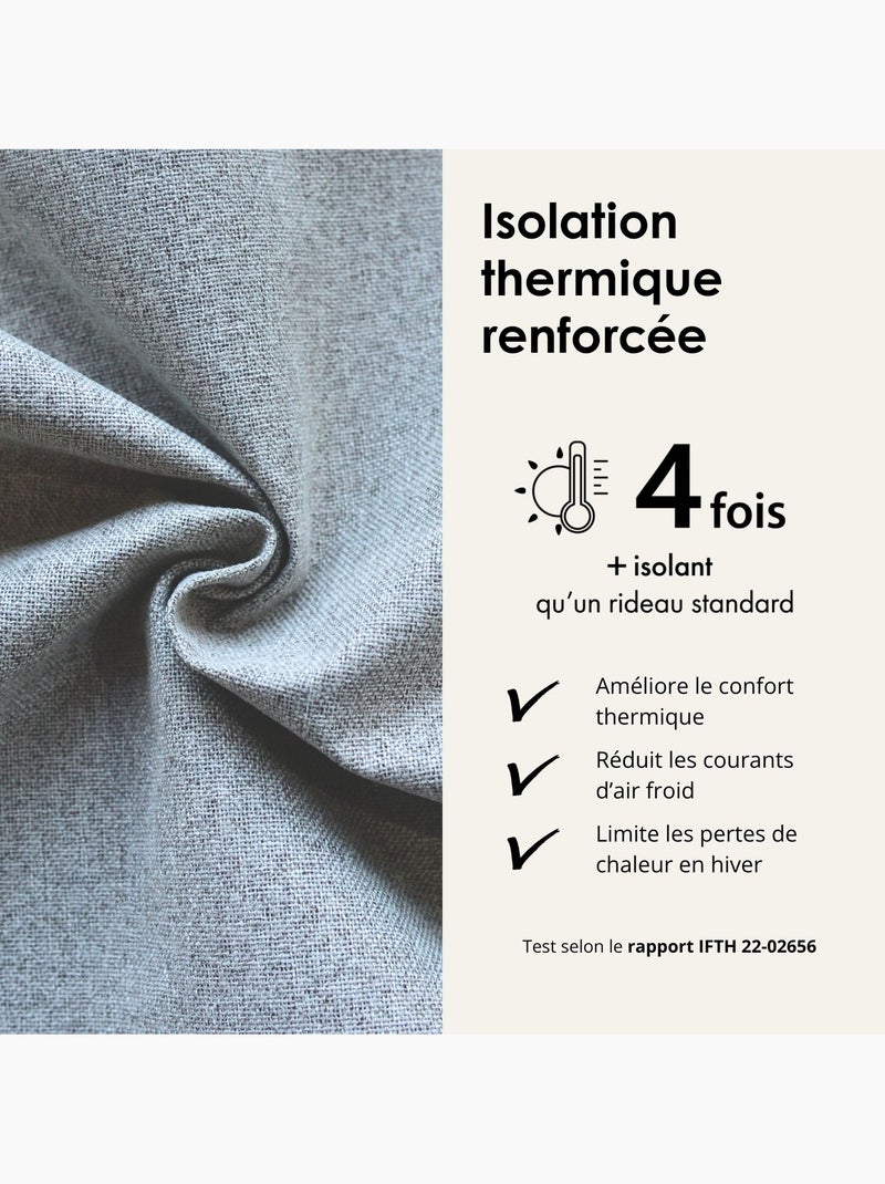 Tenda oscurante 100% termoacustica, screziata MIDNIGHT Grigio chiaro - Kiabi