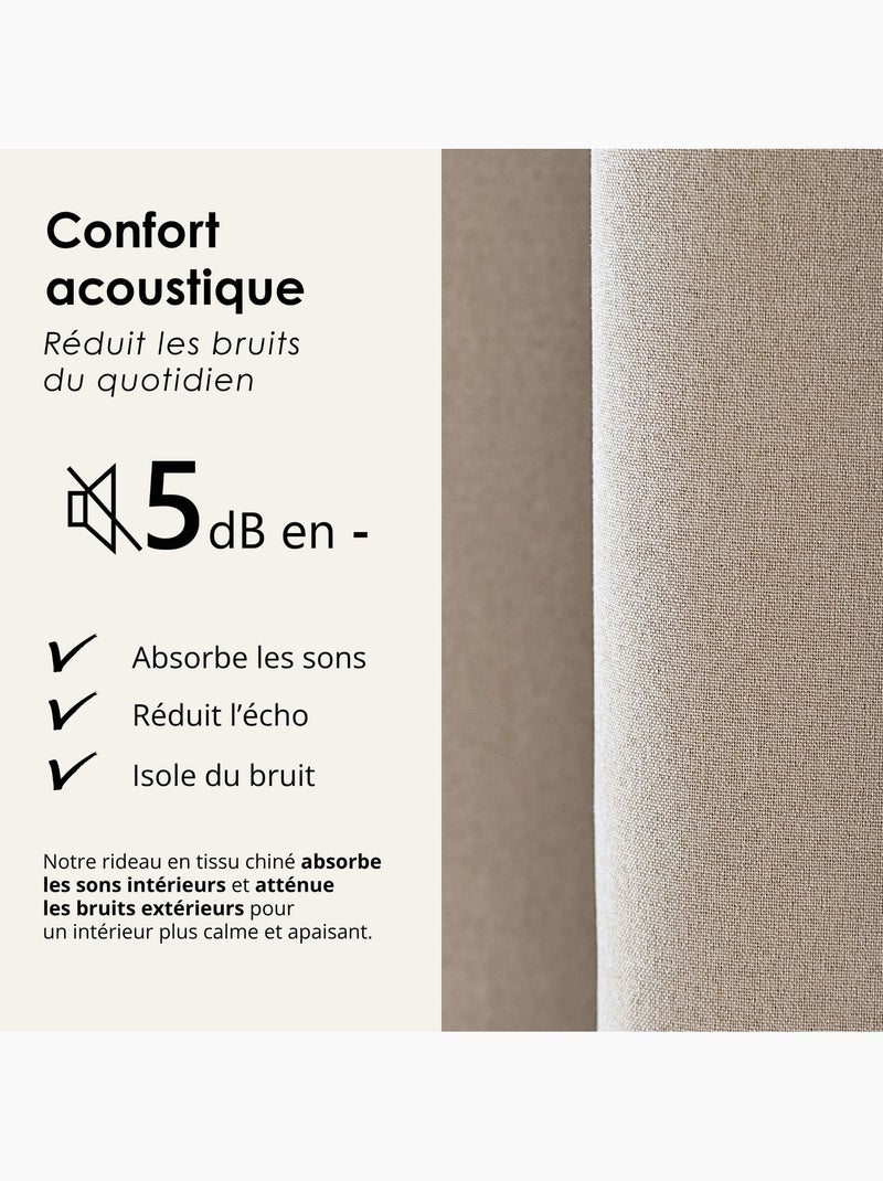 Tenda oscurante 100% termoacustica, screziata midnight Legno naturale - Kiabi