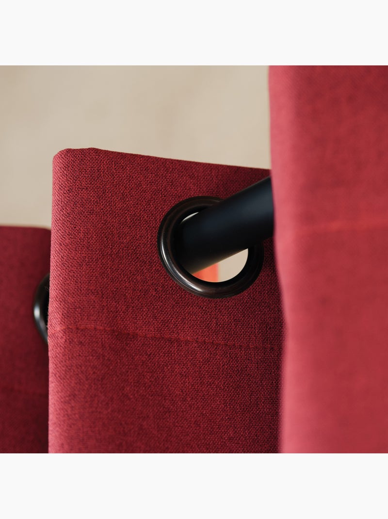 Tenda oscurante 100% termoacustica, screziata midnight Rosso - Kiabi