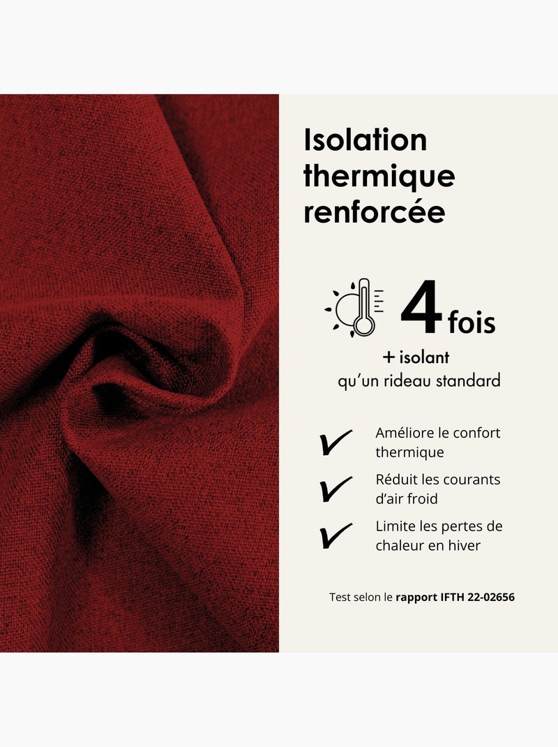 Tenda oscurante 100% termoacustica, screziata midnight Rosso - Kiabi