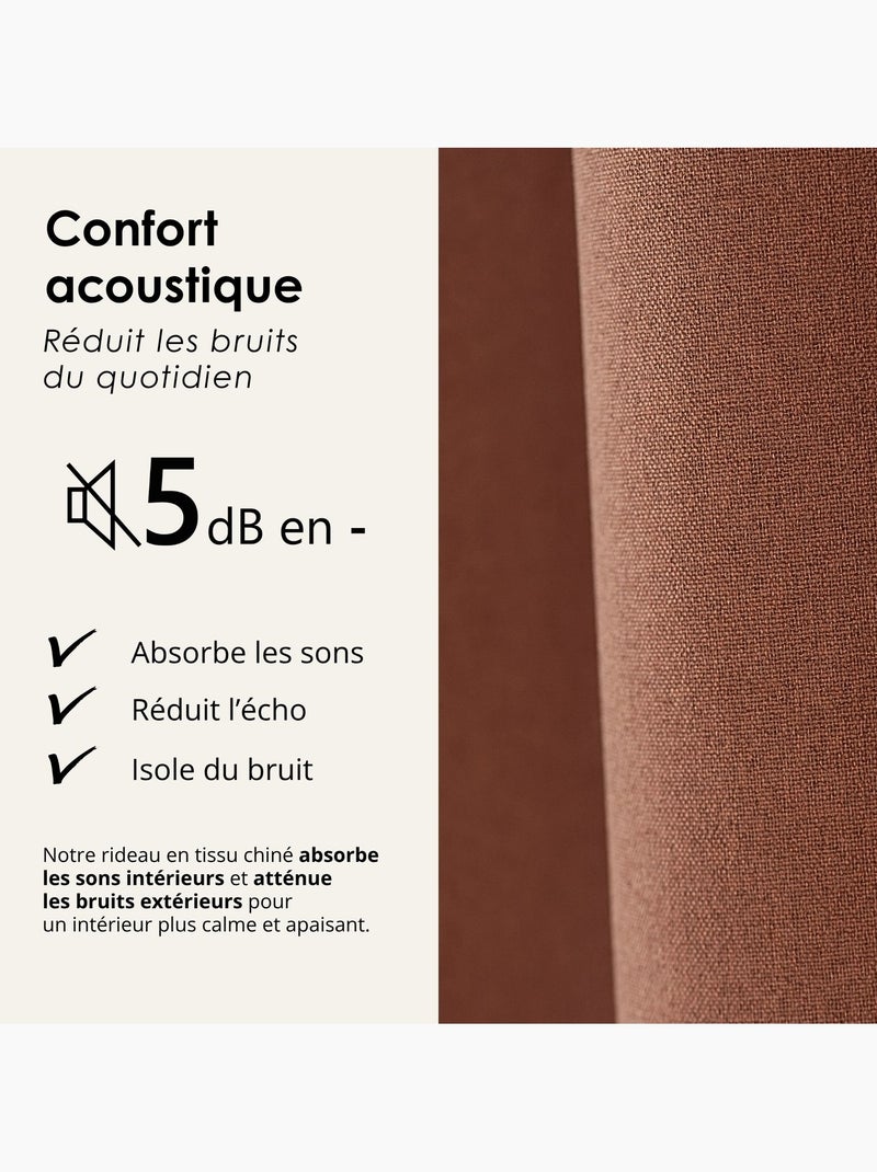 Tenda oscurante 100% termoacustica, screziata midnight Terracotta - Kiabi