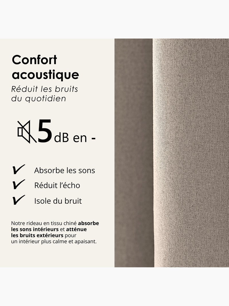 Tenda oscurante 100% termoacustica, screziata midnight Tortora - Kiabi