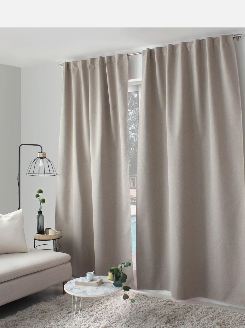Tenda oscurante effetto Chambray Beige - Kiabi