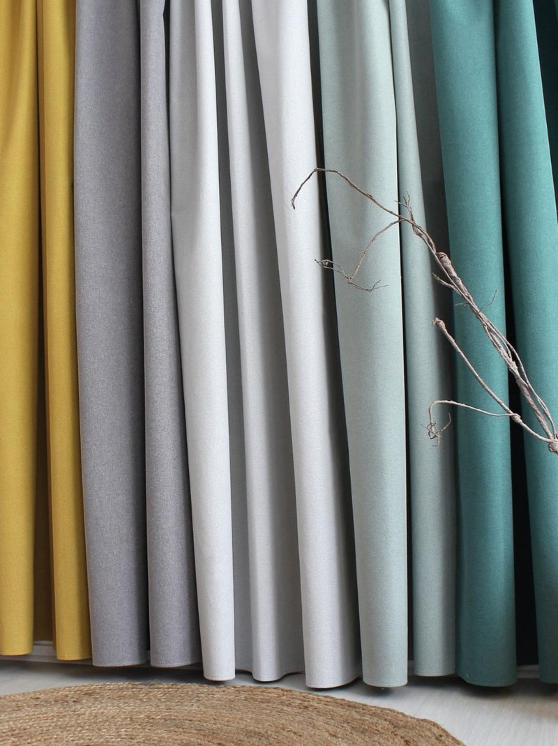 Tenda oscurante effetto Chambray Blu celadon - Kiabi