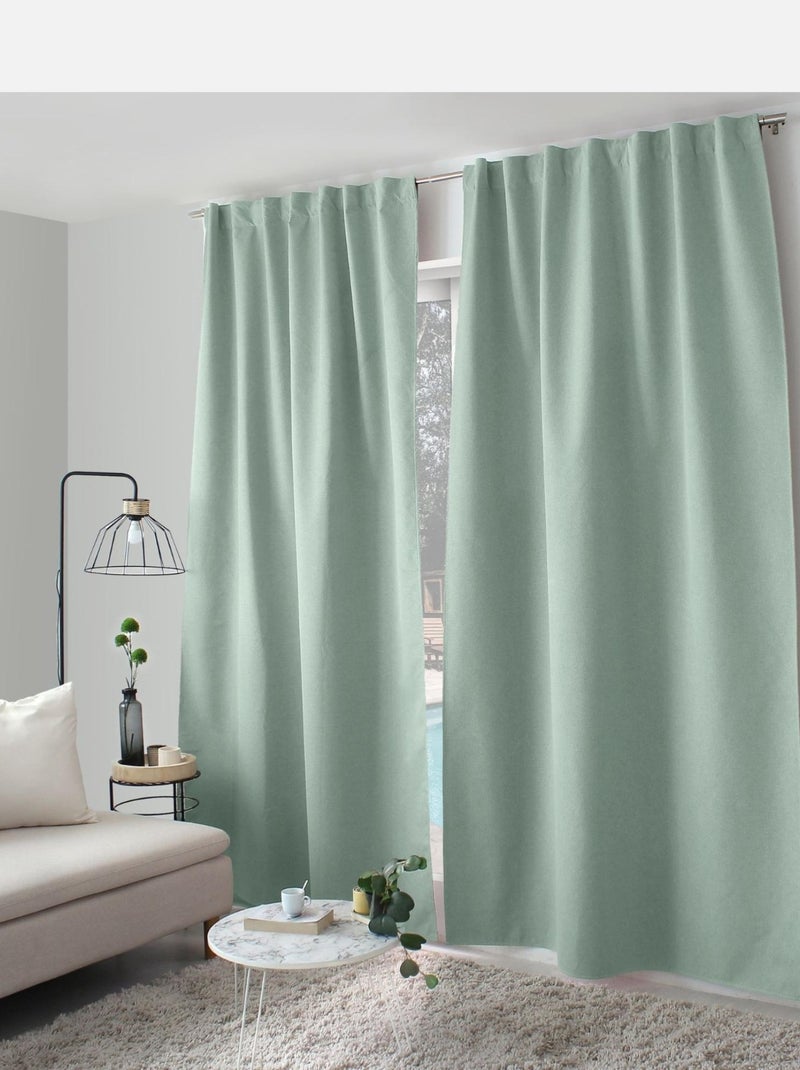 Tenda oscurante effetto Chambray Blu celadon - Kiabi