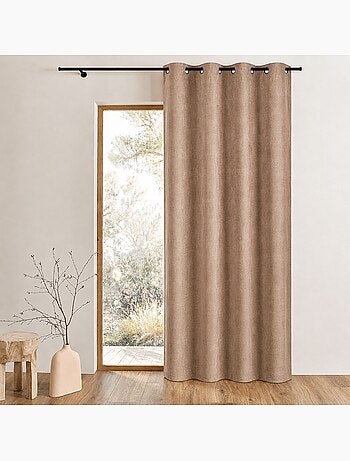 Tenda oscurante foderata con frontale in pelle scamosciata liscia