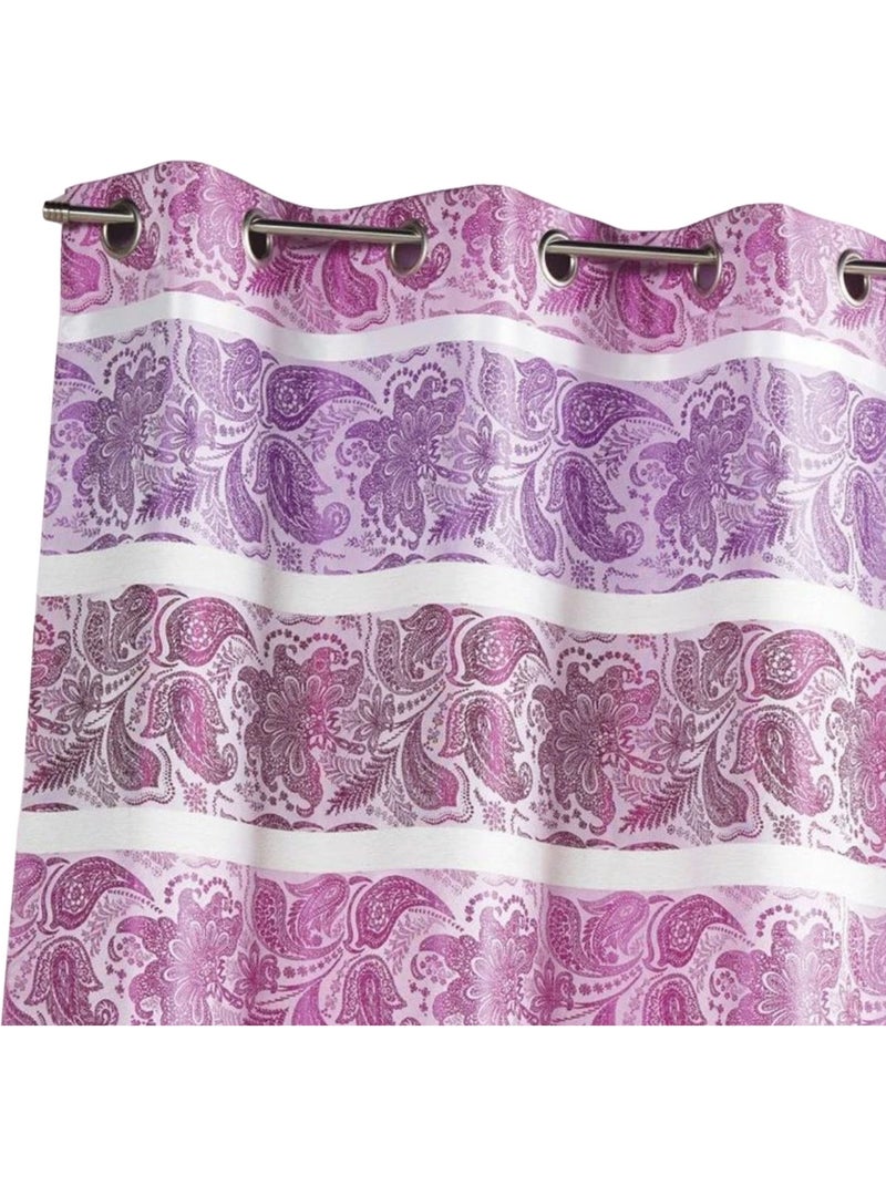 Tenda oscurante in jacquard a righe orizzontali Rosa fucsia - Kiabi