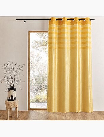 Tenda oscurante in shantung con rivestimento a righe tono su tono