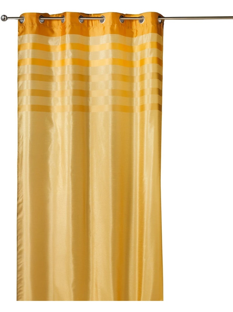 Tenda oscurante in shantung con rivestimento a righe tono su tono Giallo - Kiabi