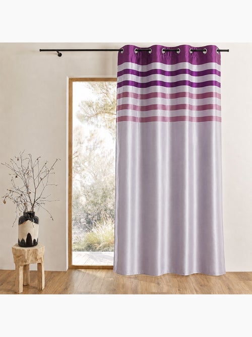 Tenda oscurante in shantung con rivestimento a righe tono su tono - Kiabi
