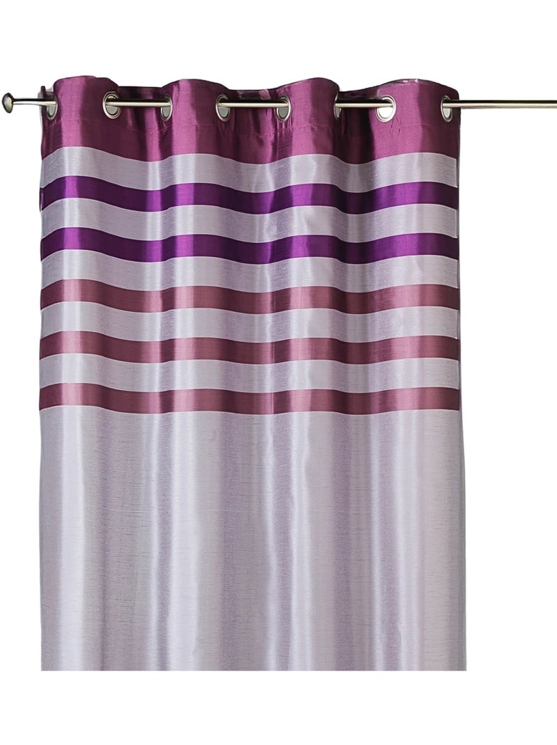 Tenda oscurante in shantung con rivestimento a righe tono su tono Viola prugna - Kiabi