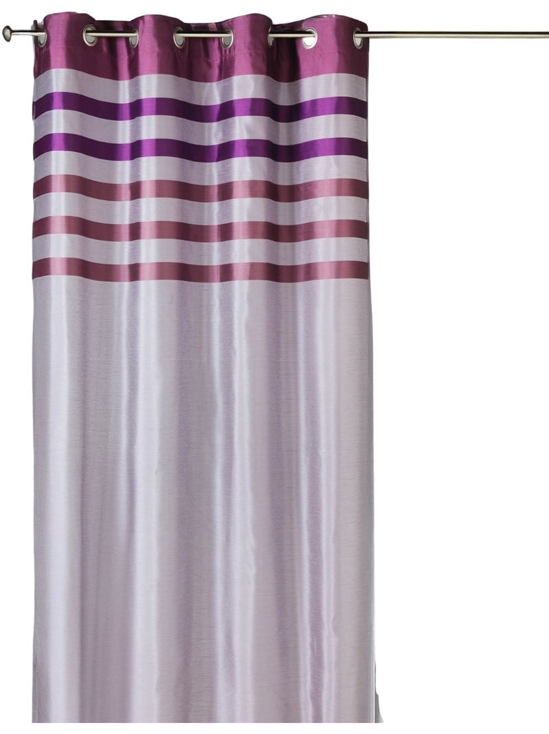 Tenda oscurante in shantung con rivestimento a righe tono su tono Viola prugna - Kiabi