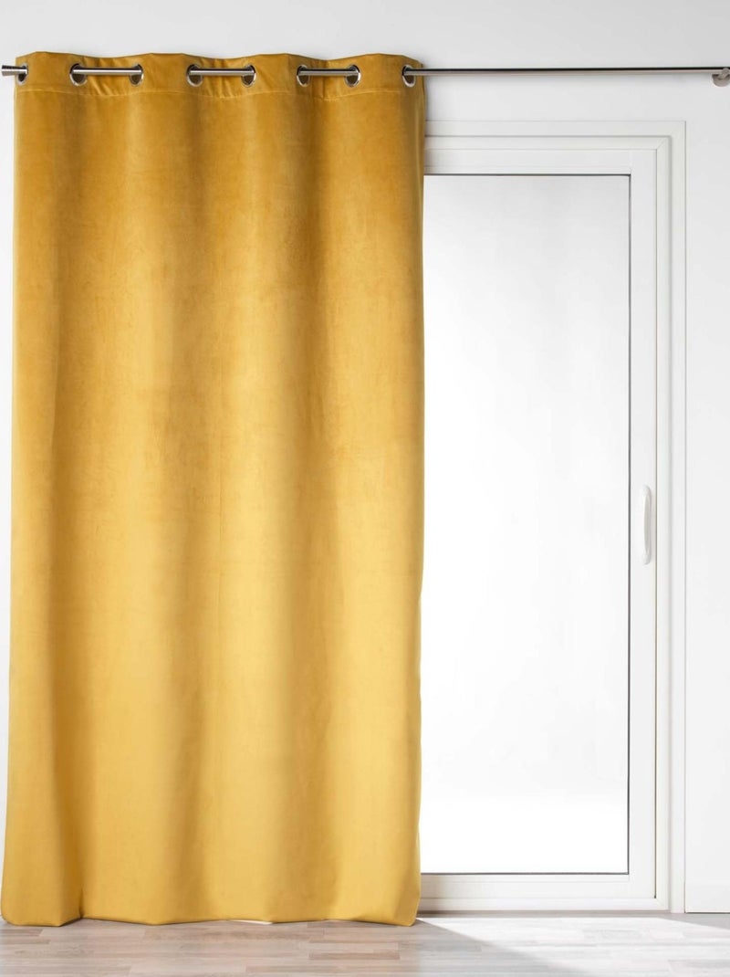 Tenda oscurante in velluto tinta unita Giallo - Kiabi