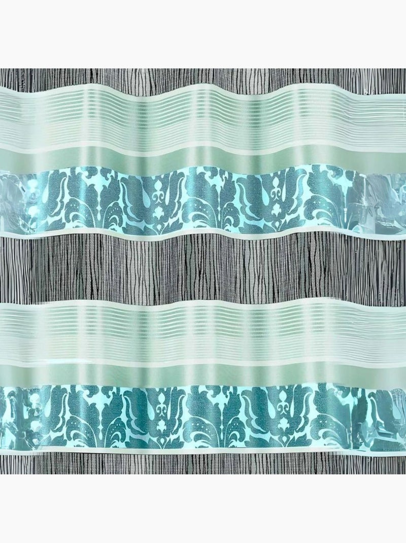 Tenda oscurante jacquard a righe orizzontali colorate Blu - Kiabi