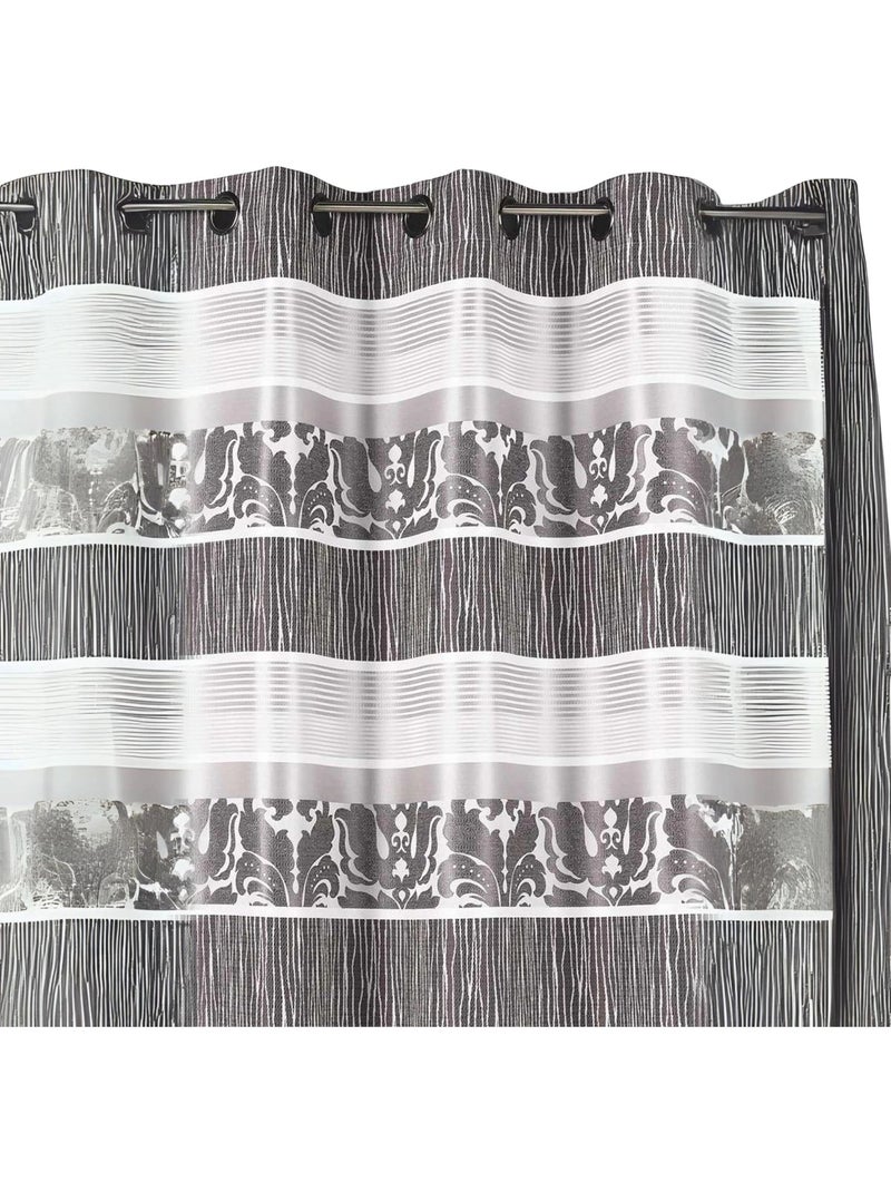 Tenda oscurante jacquard a righe orizzontali colorate Grigio chiaro - Kiabi
