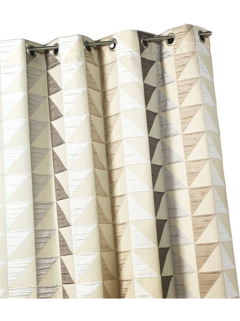 Tenda oscurante jacquard con motivi triangolari Beige - Kiabi