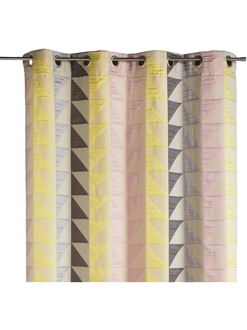 Tenda oscurante jacquard con motivi triangolari Rosa pastello - Kiabi