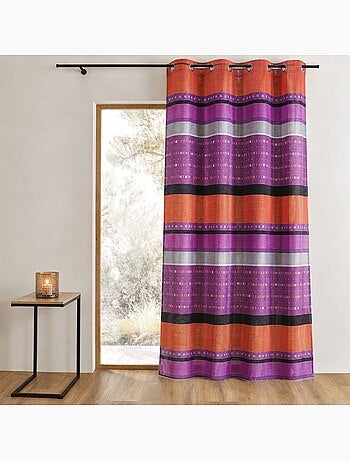 Tenda oscurante jacquard con righe orizzontali grafiche