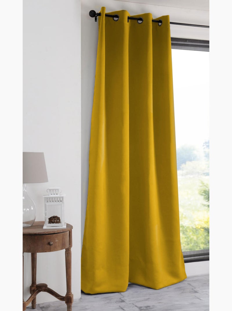Tenda oscurante liscia 210gr/m2 Giallo senape - Kiabi
