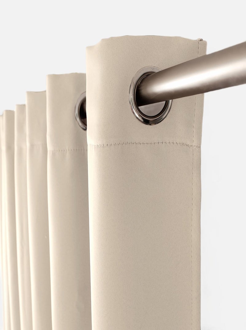 Tenda oscurante liscia con 8 occhielli Bianco sporco - Kiabi