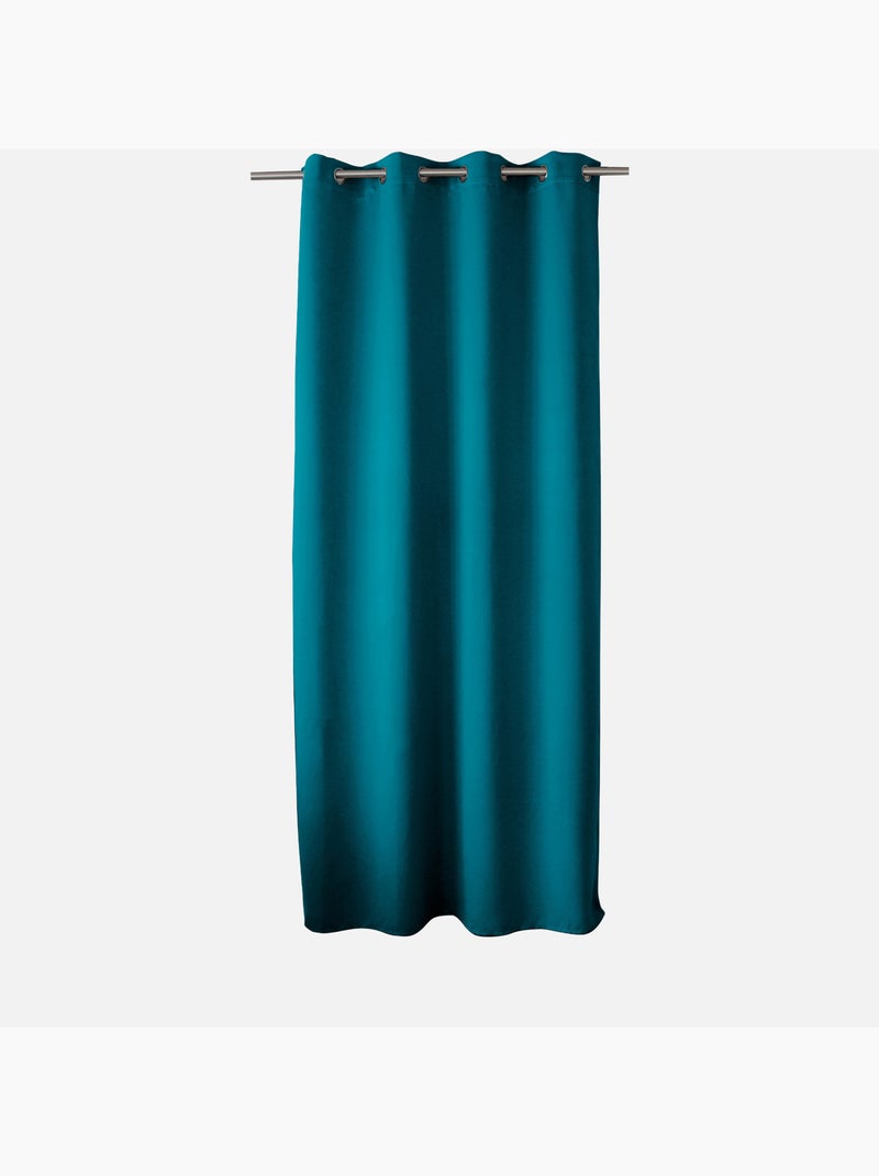 Tenda oscurante liscia con 8 occhielli Blu pavone - Kiabi