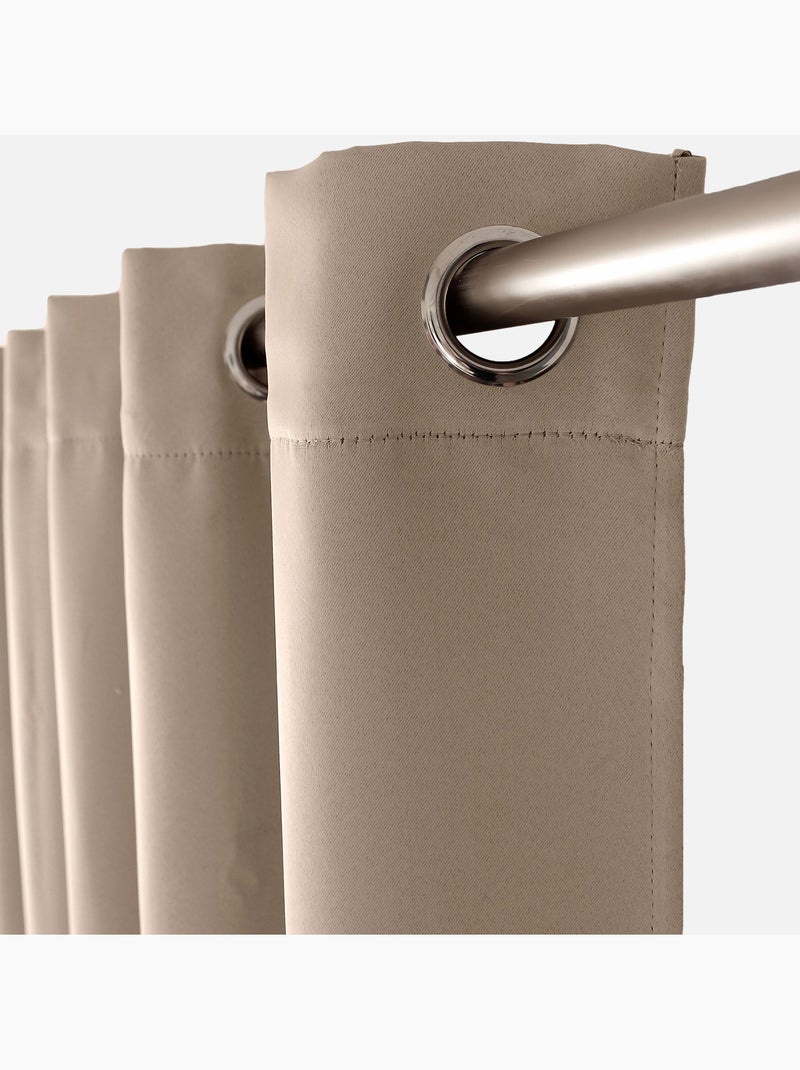 Tenda oscurante liscia con 8 occhielli Legno naturale - Kiabi