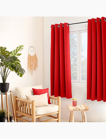 Tenda oscurante liscia con 8 occhielli