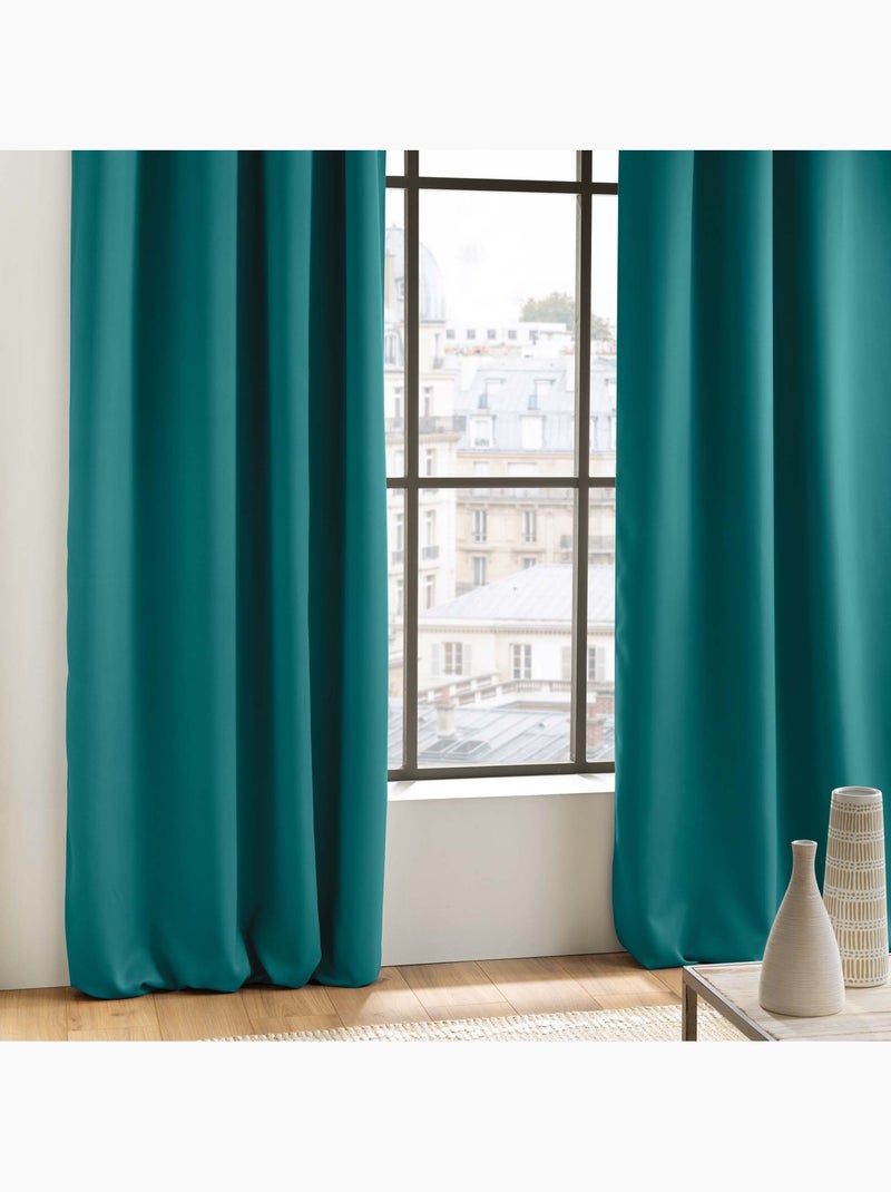 Tenda oscurante semplice con occhielli Blu pavone - Kiabi
