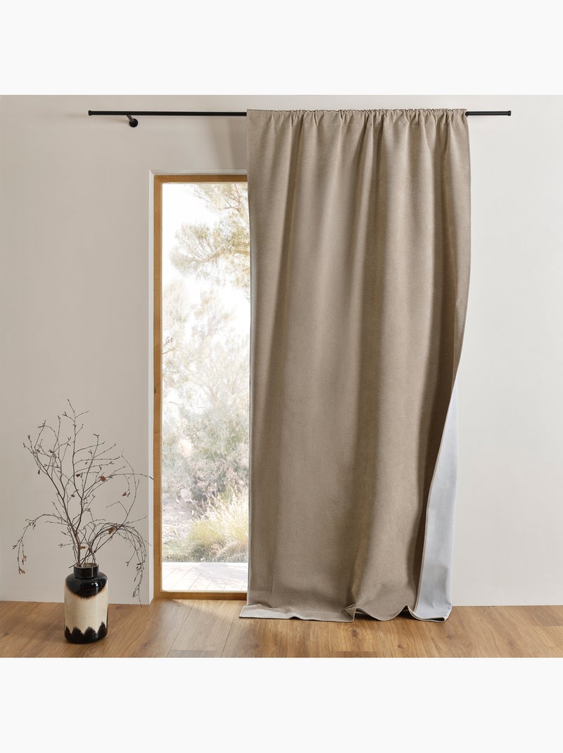 Tenda oscurante termica a 3 strati con triplo sistema di fissaggio Beige - Kiabi