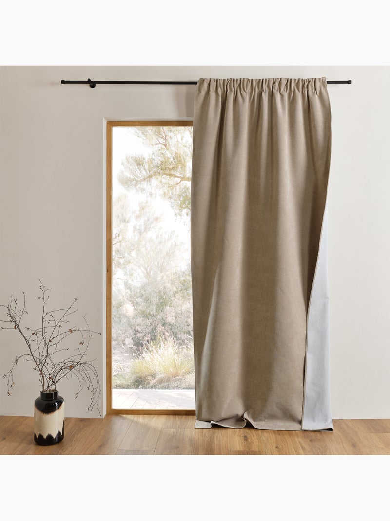 Tenda oscurante termica a 3 strati con triplo sistema di fissaggio Beige - Kiabi