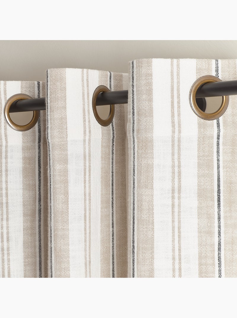Tenda paravento in cotone fiammato a righe Beige - Kiabi