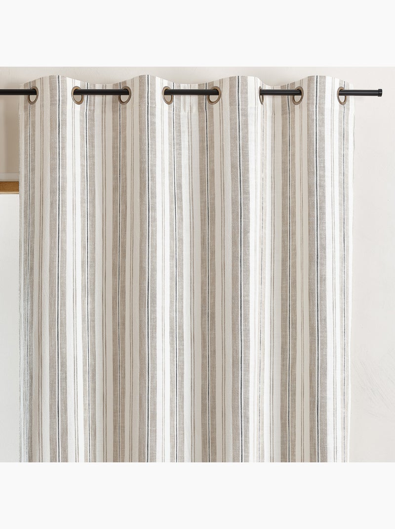 Tenda paravento in cotone fiammato a righe Beige - Kiabi