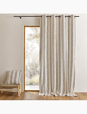 Tenda paravento in cotone fiammato a righe