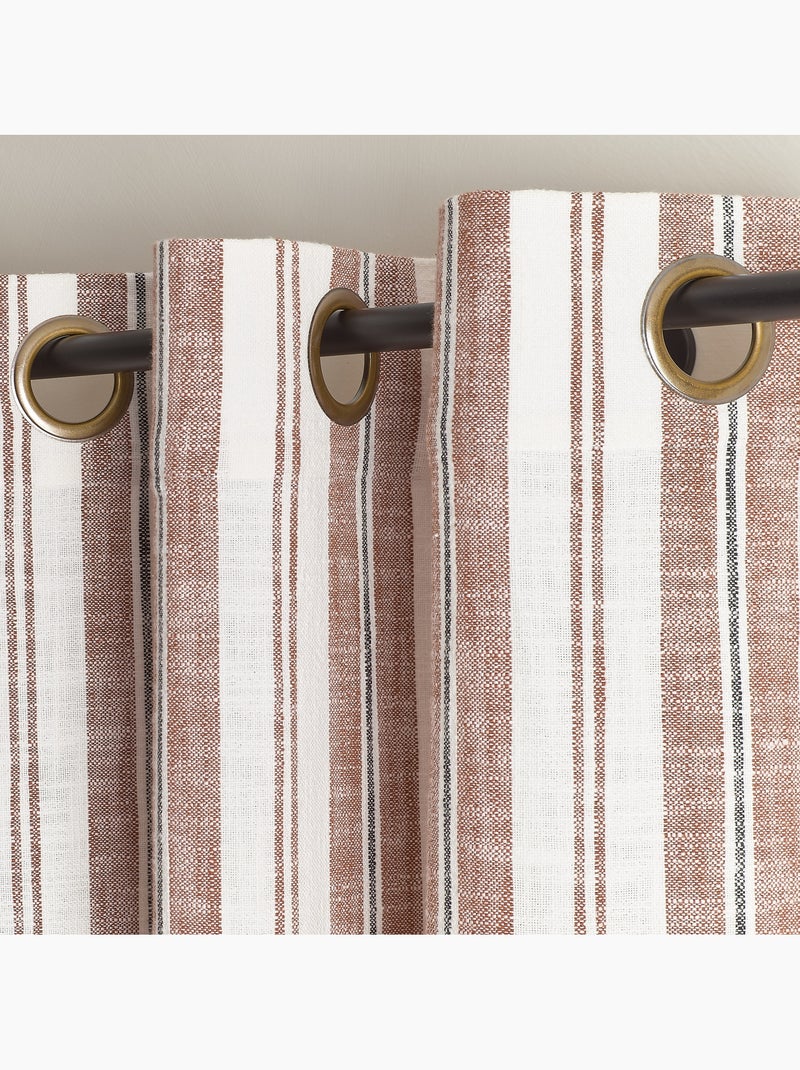 Tenda paravento in cotone fiammato a righe Terracotta - Kiabi