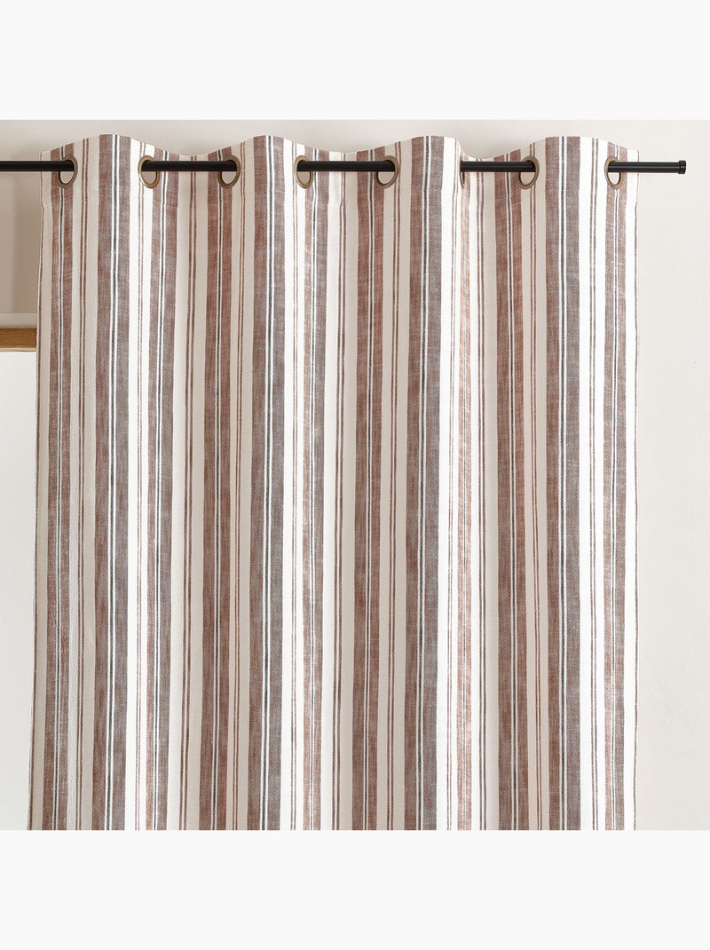 Tenda paravento in cotone fiammato a righe Terracotta - Kiabi
