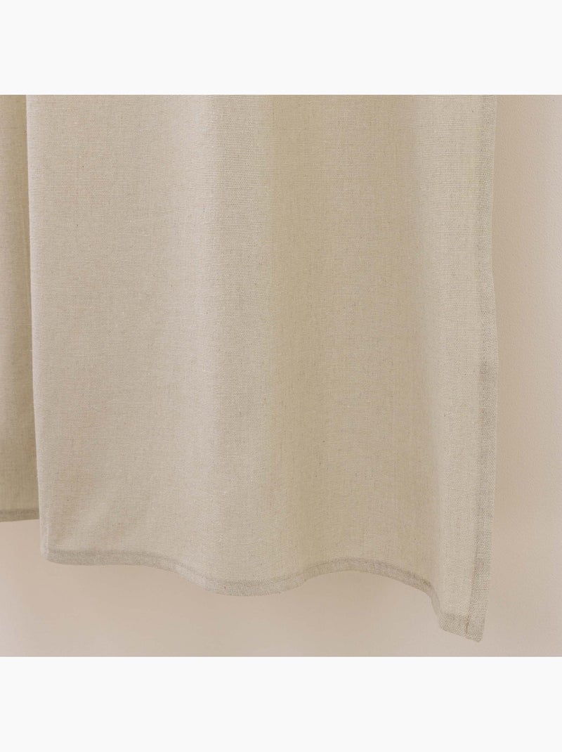 Tenda paravento in policotone con passanti e nappe Beige - Kiabi