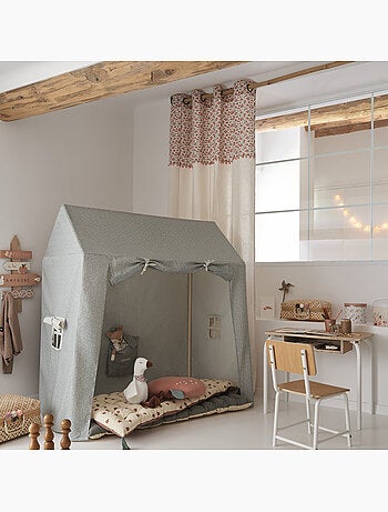 Tenda per bambini bianca con fiori 140x260cm