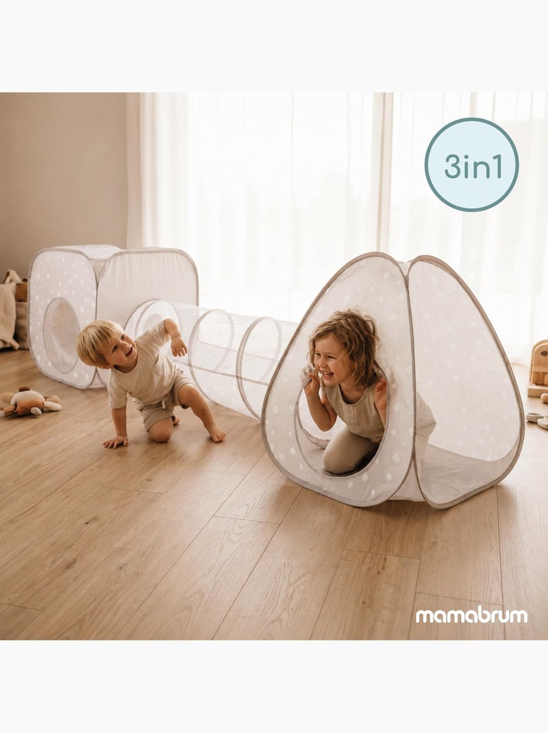 Tenda pop-up 3-in-1 mamabrum per bambini – percorso gioco modulabile con tunnel dai 3 anni Grigio - Kiabi